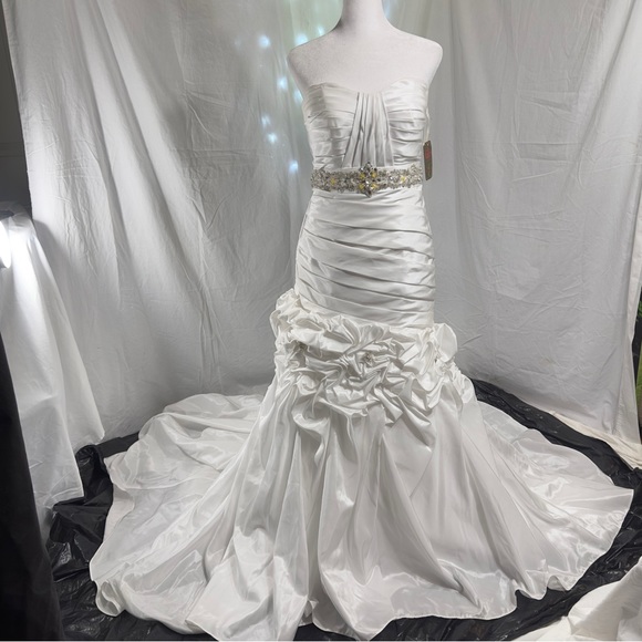 Gorgeous White Wedding Dress and Vail !! - Picture 1 of 12
